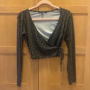Brandy Melville long sleeve wrap crop top
